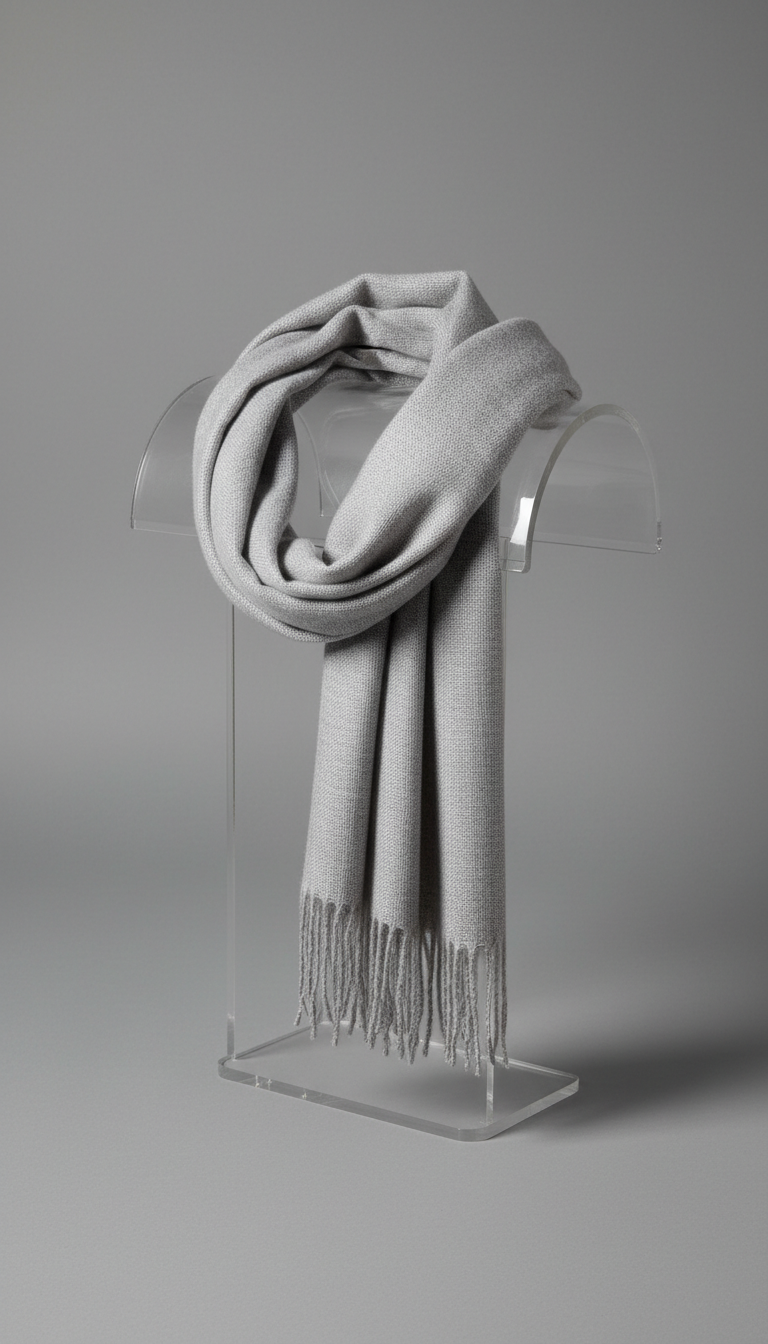 Atelierlunova — The Celine Cashmere Scarf in Heather Grey